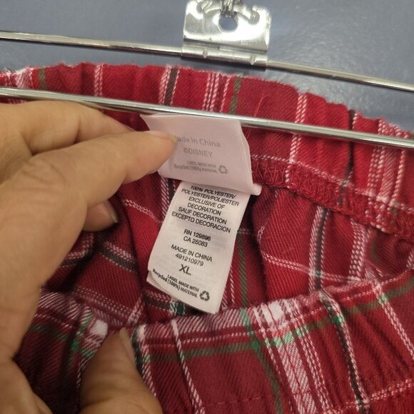 Disney Store Mens XL Two Piece Plaid Pajama Set Holiday Christmas Mickey Winter - Picture 7 of 7